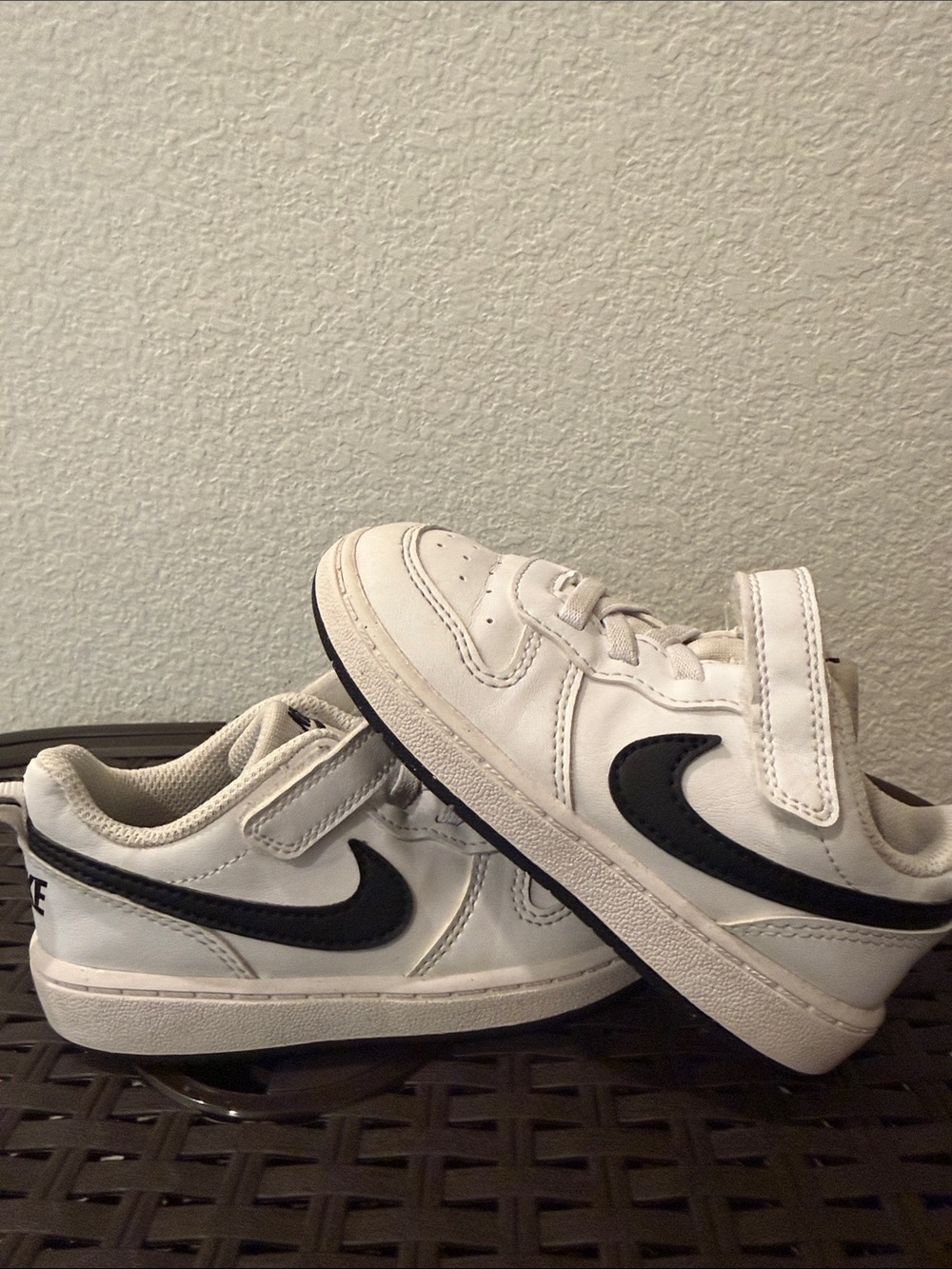 Nike Court Borough Low Recraft Toddler 8c White with Black Swoosh